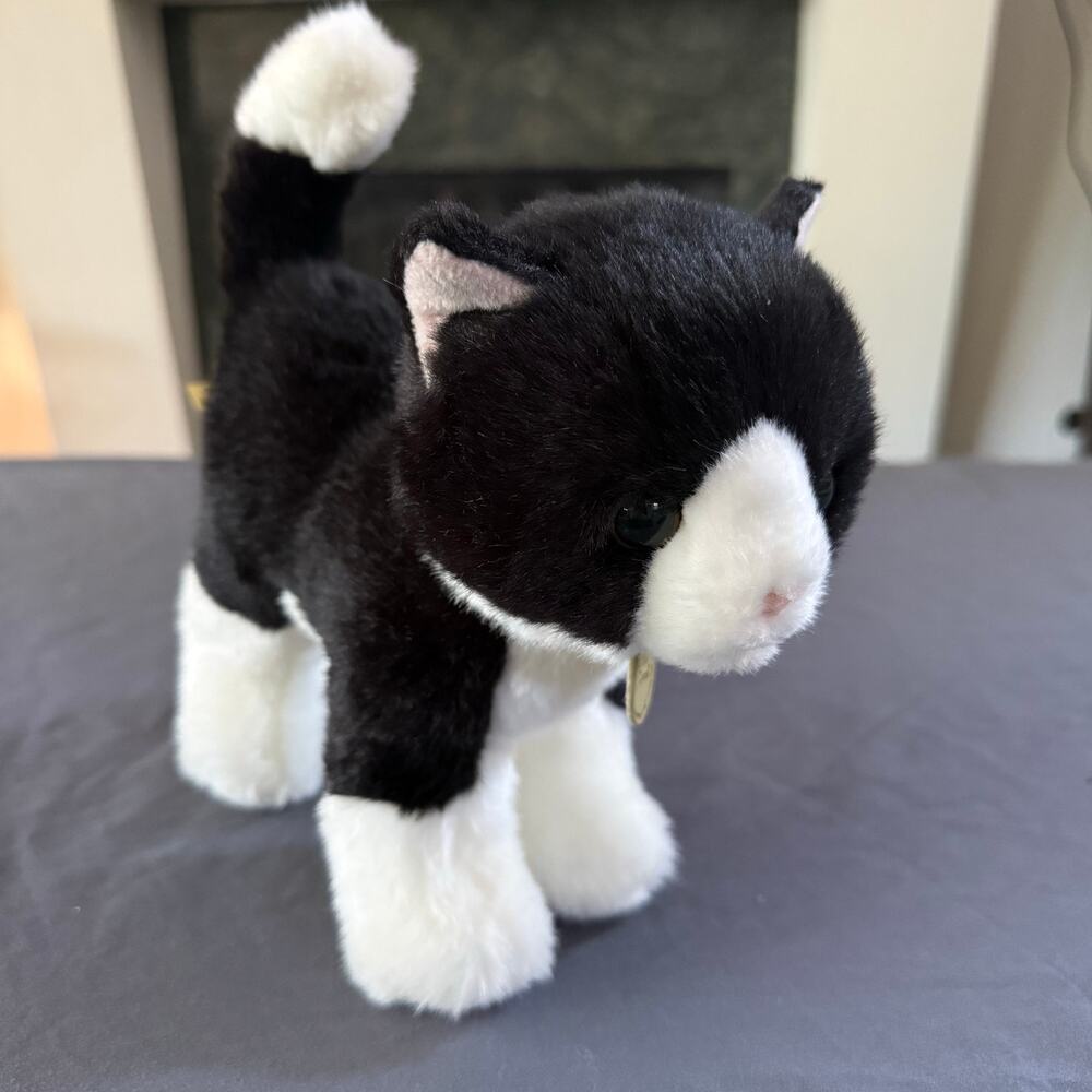 Aurora Miyoni Black White Husky Dog Plush 10" Realistic Puppy Stuffed Animal